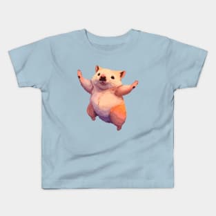 DANCING WOMBAT - blue background Kids T-Shirt